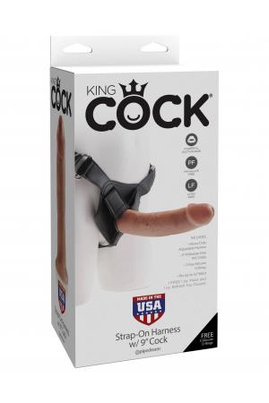 King Cock Strap-on Harness With 9 Inch Cock - Tan