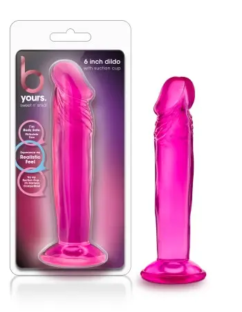 B Yours - Sweet n' Small 6 Inch Dildo With Suction Cup - Pink