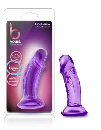 B Yours - Sweet n' Small 4 Inch Dildo With Suction Cup - Purple