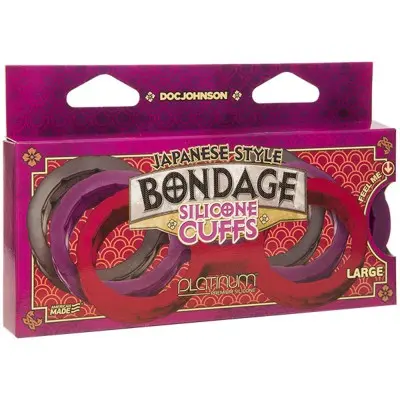 Japanese Bondage - Silicone Cuffs - Large -  Purple