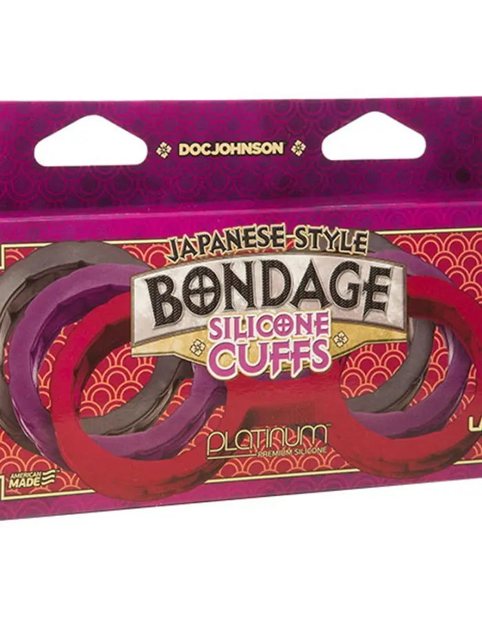 Japanese Bondage - Silicone Cuffs - Large -  Purple