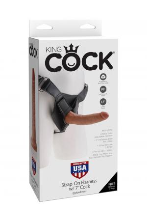 King Cock Strap-on Harness With 7 Inch Cock - Tan