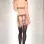 Sheer Halter Suspender Bodystocking With Leopard  Print Lace Details - One Size - Black