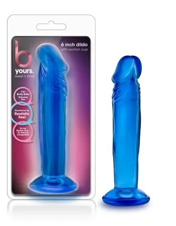 B Yours - Sweet n' Small 6 Inch Dildo With Suction Cup - Blue