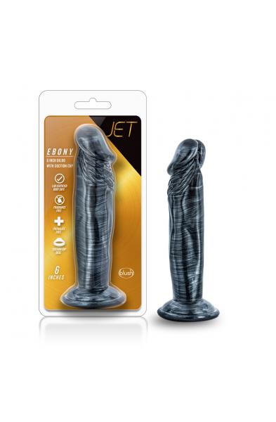 Jet - Ebony - 6 Inch Dildo - Carbon Metallic Black