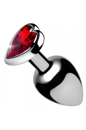 Red Heart Gem Anal Plug - Medium