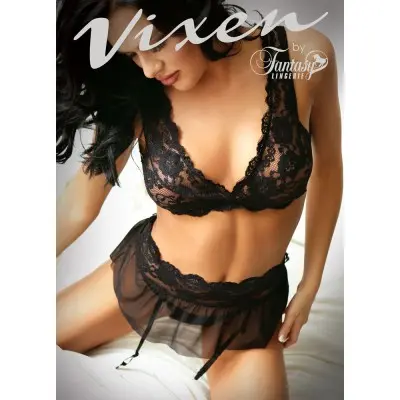 Bad Romance Lace Top, Skirt, and G-String - One Size - Black