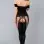 Strapless Bodystocking With Ripped Back Details - One Size - Black