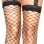 Spandex Fence Net Lace Top Stockings With Attached Lace Garterbelt - One Size - Black