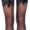 Sheer Lace Top Thigh Highs With Satin Bow Accent - One Size - Black