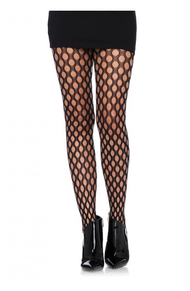 Oval Net Tights - One Size - Black