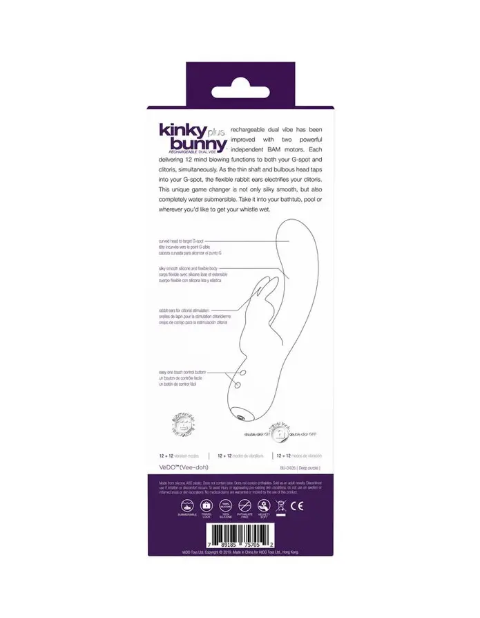 Kinky Bunny Plus Rechargeable Rabbit - Purple