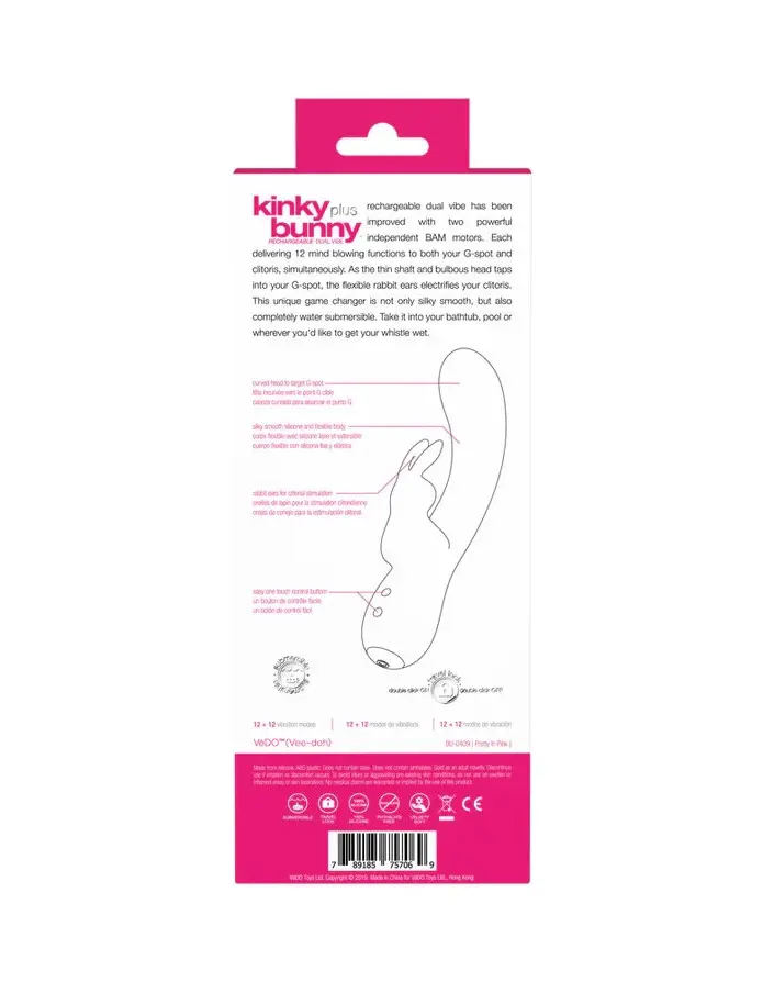 Kinky Bunny Plus Rechargeable Rabbit - Pink