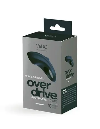 Overdrive Plus Rechargeable Cock Ring - Black