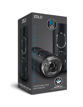 Zolo Strokemeister Squeezeable Male Masturbator - Black