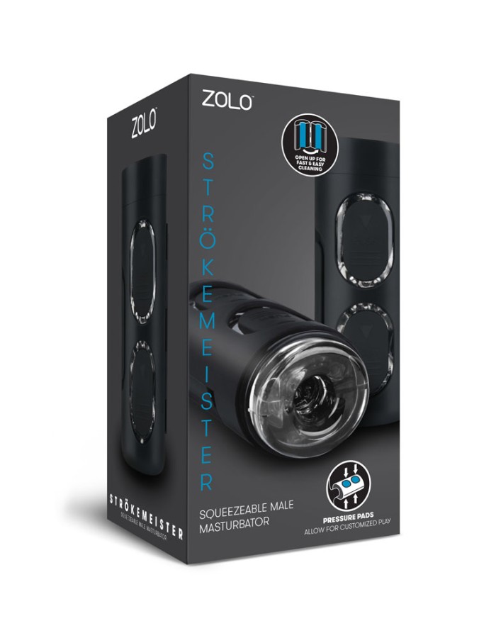Zolo Strokemeister Squeezeable Male Masturbator - Black