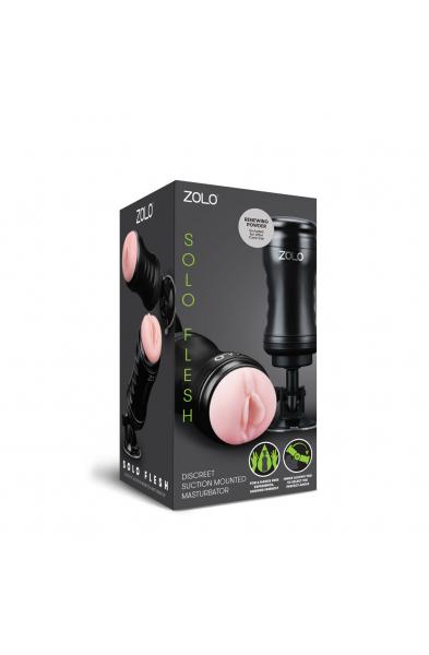 Zolo Solo Flesh Discreet Suction Mounted Masturbator - Black