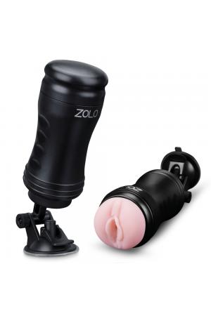 Zolo Solo Flesh Discreet Suction Mounted Masturbator - Black