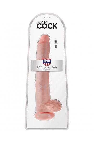 King Cock 14 Inch Cock With Balls - Light