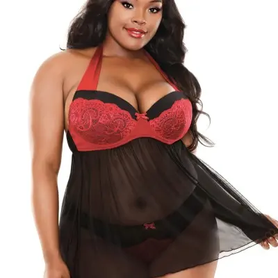 Sophia Halter Babydoll & Panty - 1x2x
