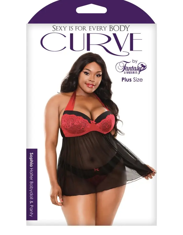 Sophia Halter Babydoll & Panty - 3x4x