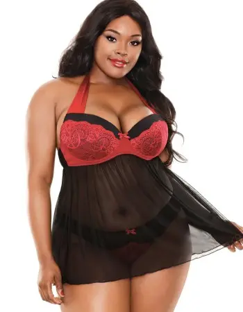 Sophia Halter Babydoll & Panty - 3x4x