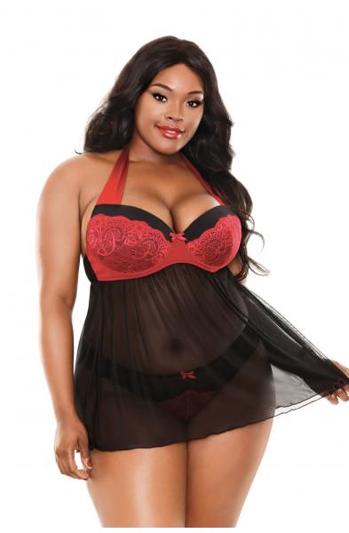 Sophia Halter Babydoll & Panty - 3x4x