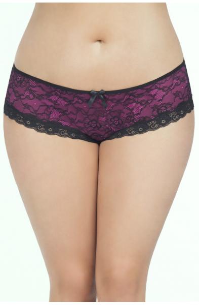 Cage Back Lace Panty - 1x2x - Black/pink