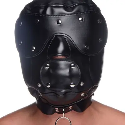 Muzzled Universal BDSM Hood With Removable Muzzle