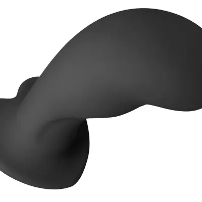Heart on Silicone Harness Dildo - Black