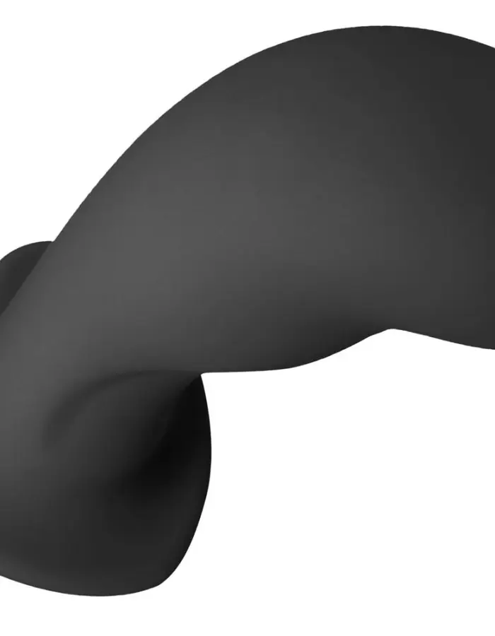 Heart on Silicone Harness Dildo - Black