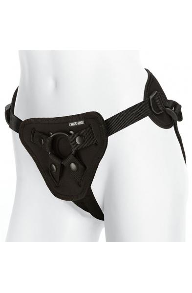 Vac-U-Lock - Supreme Harness With Vibrating Plug  - Black