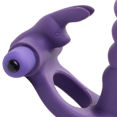 Double Delight Dual Insertion Vibrating  Rabbit Cock Ring