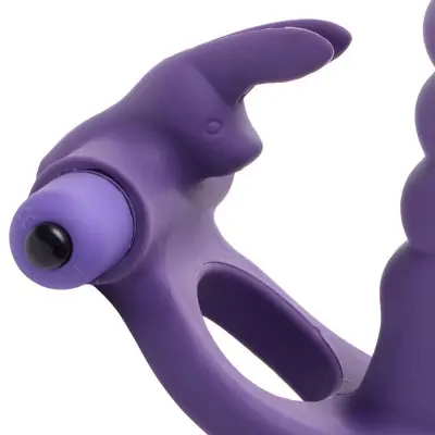 Double Delight Dual Insertion Vibrating  Rabbit Cock Ring