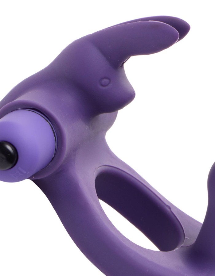 Double Delight Dual Insertion Vibrating  Rabbit Cock Ring