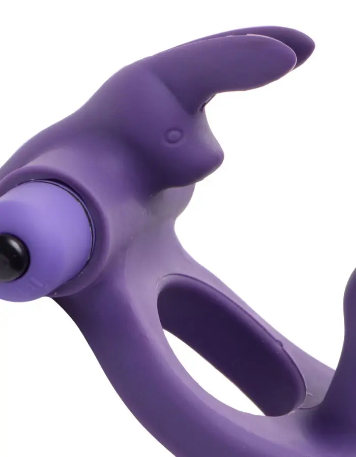 Double Delight Dual Insertion Vibrating  Rabbit Cock Ring