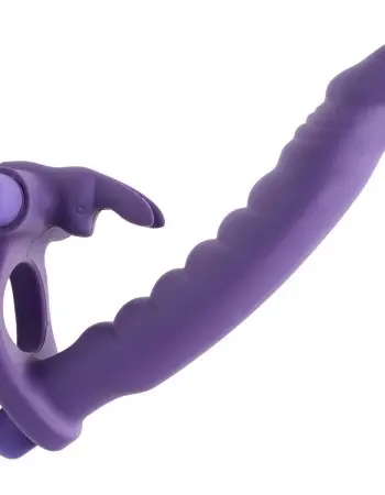 Double Delight Dual Insertion Vibrating  Rabbit Cock Ring