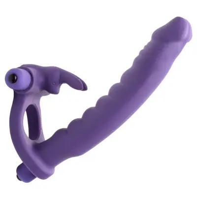Double Delight Dual Insertion Vibrating  Rabbit Cock Ring