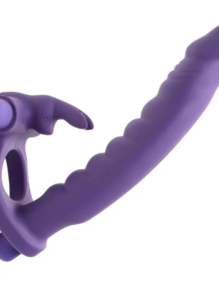 Double Delight Dual Insertion Vibrating  Rabbit Cock Ring