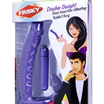 Double Delight Dual Insertion Vibrating  Rabbit Cock Ring