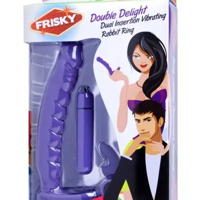 Double Delight Dual Insertion Vibrating  Rabbit Cock Ring
