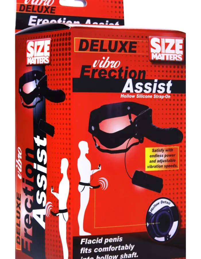 Deluxe Vibro Erection Assist Hollow Silicone  Strap-On