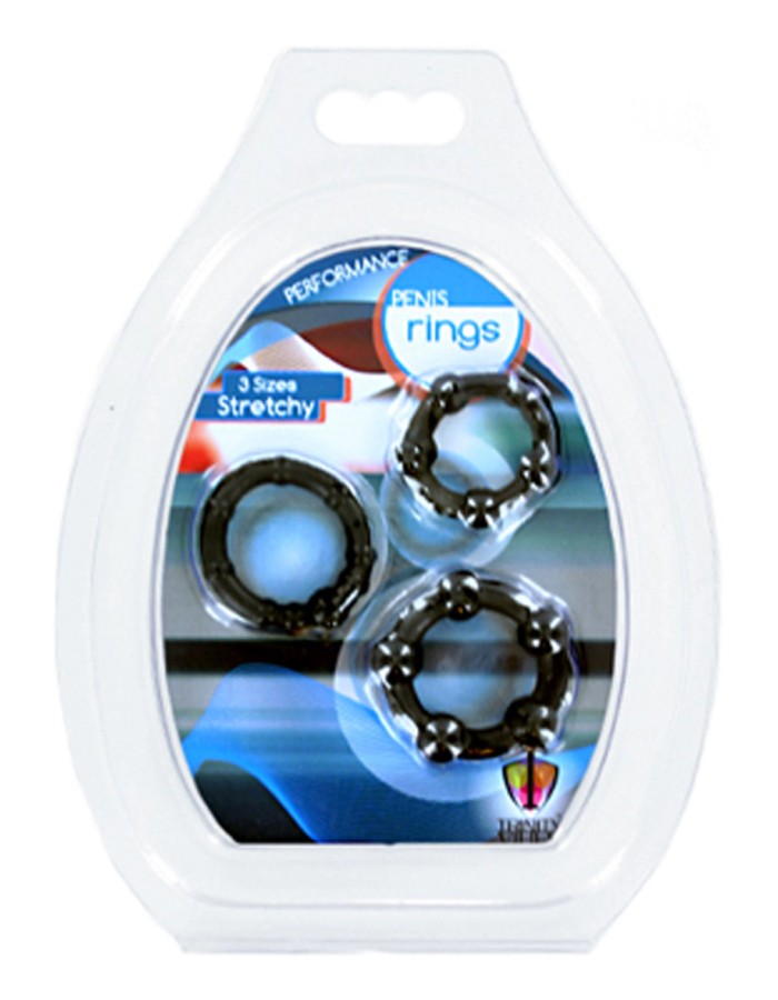 Black Performance Erection Rings - Packaged