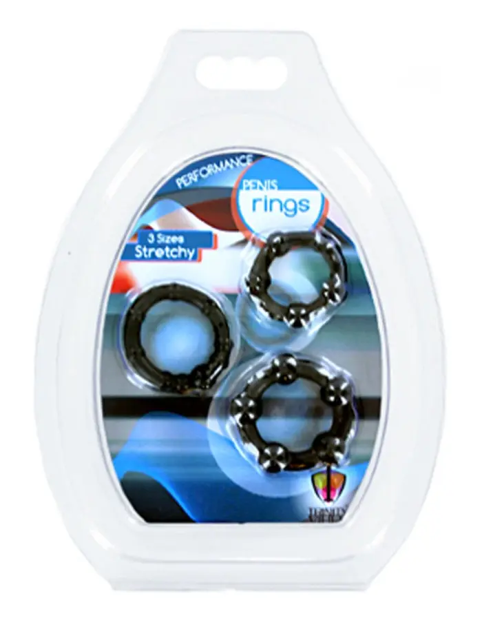Black Performance Erection Rings - Packaged