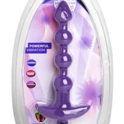 Violet Vibrating Silicone Anal Beads