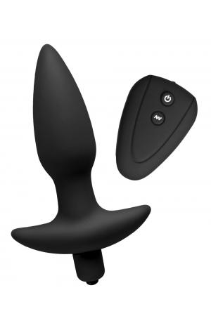 Jet Black Silicone 7 Mode Remote Anal Plug