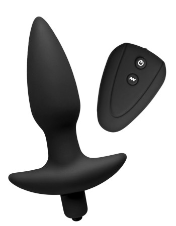 Jet Black Silicone 7 Mode Remote Anal Plug