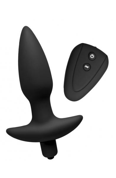 Jet Black Silicone 7 Mode Remote Anal Plug