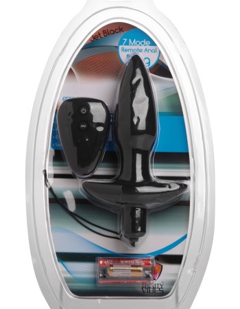 Jet Black Silicone 7 Mode Remote Anal Plug