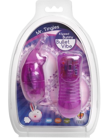 Mr. Tingles 4 Speed Bunny Bullet Vibe - Purple
